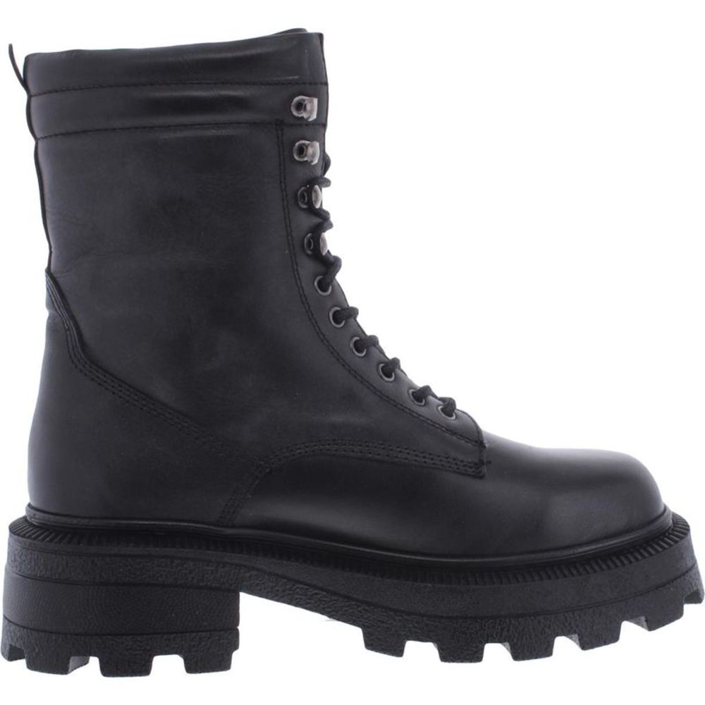 Steve Madden Womens Ramon Black Leather Combat & Lace-up Boots Shoes NWT - Picture 2 of 3